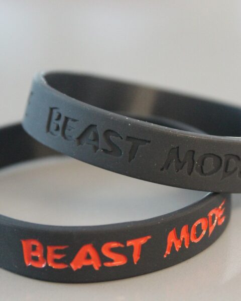 Beast Mode Motivational Silicone Bracelet, debossed