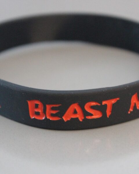 Beast Mode Motivational Silicone Bracelet, debossed red