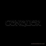 Conquer Motivational Silicone Bracelet, nero