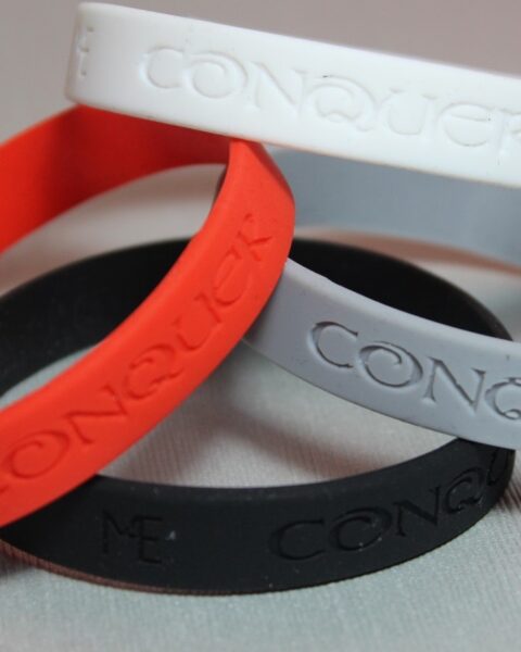 Conquer Motivational Silicone Bracelet, black