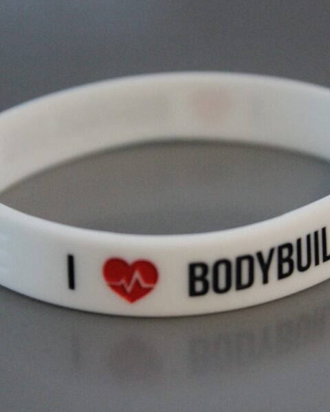 I love bodybuilding Motivational Silicone Bracelet, debossed white
