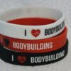 I love bodybuilding Motivational Silicone Bracelet, debossed red - Image 3