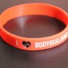 I love bodybuilding Motivational Silicone Bracelet, debossed red - Image 2