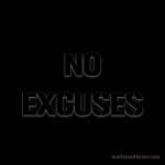 No Excuses Me Motivational Silicone Bracelet, debossed nero