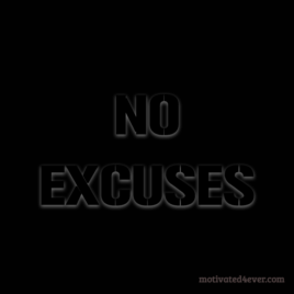 No Excuses Me Motivational Silicone Bracelet, debossed black