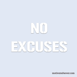 No Excuses Motivational Silicone Bracelet, debossed white