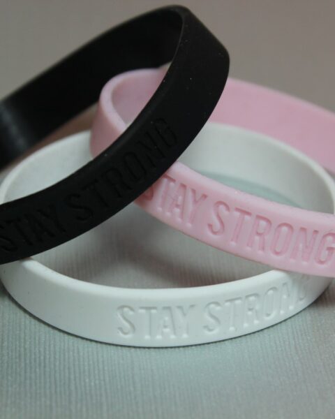 Stay Strong Motivational Silicone Bracelet, black