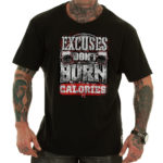 M4E EXCUSES DON'T BURN CALORIES T-shirt, black