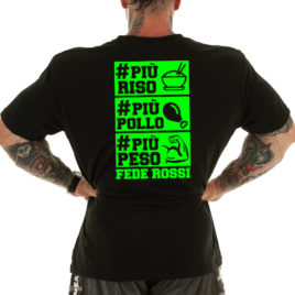 PIU RISO PIU POLLO PIU PESO Maglietta, neon verde