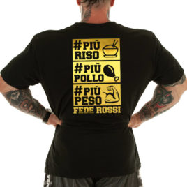 PIU RISO PIU POLLO PIU PESO Maglietta, oro
