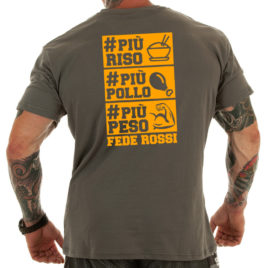 PIU RISO PIU POLLO PIU PESO T-shirt, orange