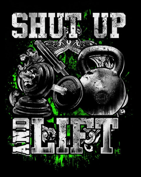 M4E SHUT UP AND LIFT T-shirt, black