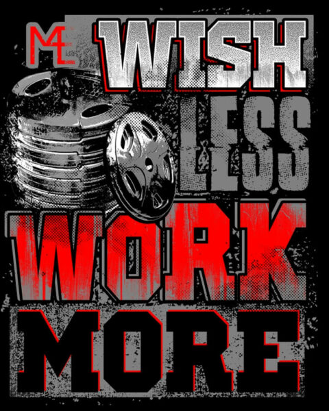M4E WISH LESS WORK MORE T-shirt, black