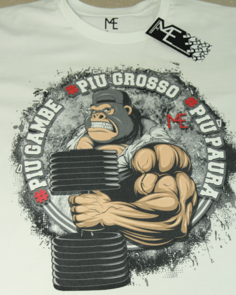 M4E PIU GAMBE, PIU GROSSO, PIU PAURA T-shirt, LIMITED white