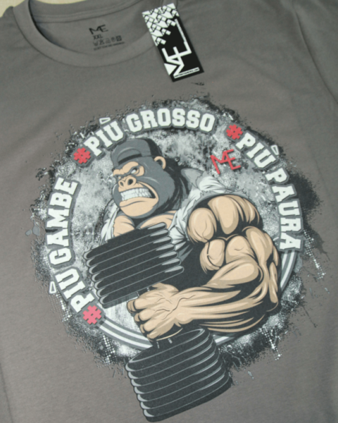 M4E PIU GAMBE, PIU GROSSO, PIU PAURA T-shirt, LIMITED grey