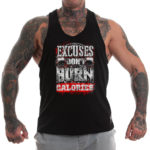 M4E EXCUSES DON'T BURN CALORIES Stringer tank top, black