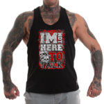 M4E I'M NOT HERE TO TALK Stringer tank top, black