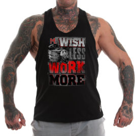WISH LESS WORK MORE Canotta, nero