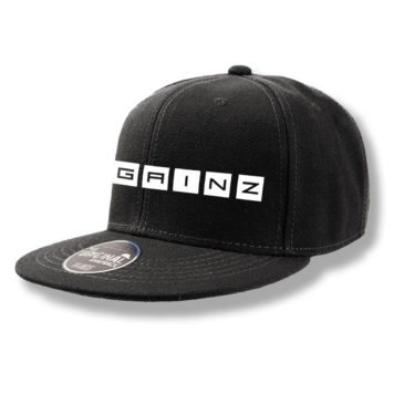 Snapback black cap GAINZ, white