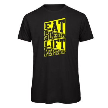 T-shirt EAT, SLEEP, LIFT, REPEAT, black