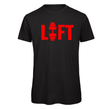 Black T-shirt LIFT, red