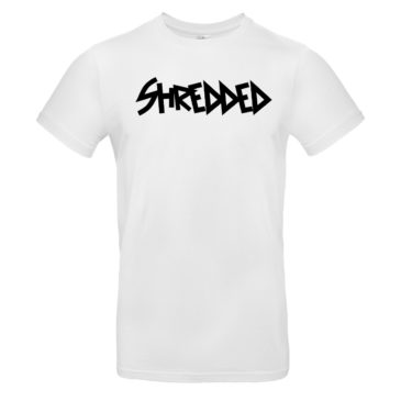 White T-shirt SHREDDED, black