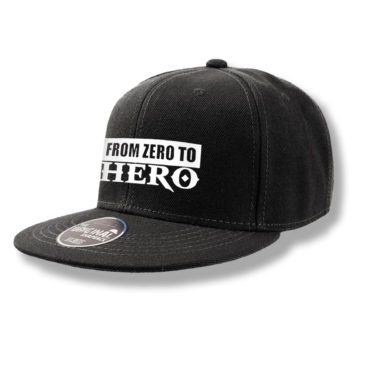 Snapback cappellino nero FROM ZERO TO HERO, bianco