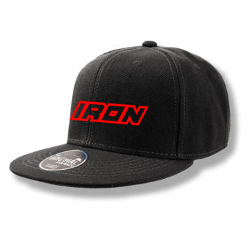 Snapback black cap IRON, red print
