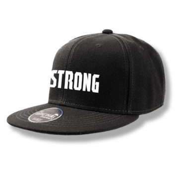 Snapback black cap STRONG, white