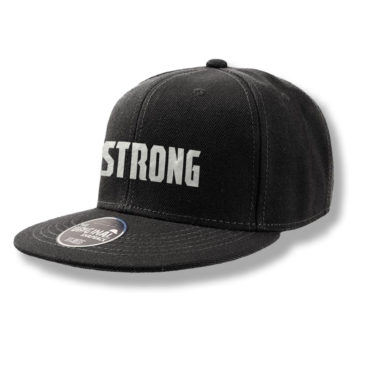 Snapback black cap STRONG, silver