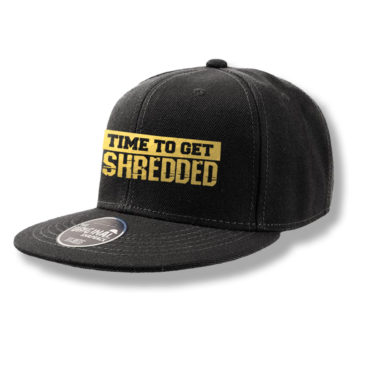 Snapback black cap TIME TO GET SHREDDED, gold