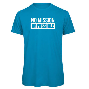 T-shirt NO MISSION IMPOSSIBLE, blue