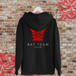 Hooded Full Zip Sweat BAT TEAM, black