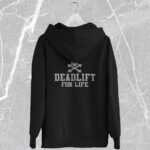 Felpa con cappuccio e zip DEADLIFT FOR LIFE, nero