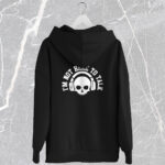 Hooded Full Zip Sweat I'M NOT HERE TO TALK, black